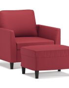 vidaXL bordó műbőr kanapéfotel lábtartóval 60 cm