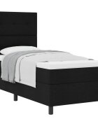 vidaXL Boxrugós ágy fejtámlával Fekete 100 x 200 cm szövet