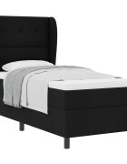 vidaXL Boxrugós ágy fejtámlával Fekete 80 x 200 cm szövet