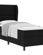 vidaXL Boxrugós ágy fejtámlával Fekete 80 x 200 cm szövet