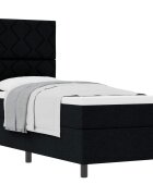 vidaXL Boxrugós ágy fejtámlával Fekete 80 x 200 cm szövet