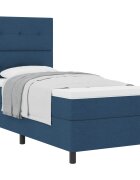 vidaXL Boxrugós ágy fejtámlával Kék 80 x 200 cm szövet