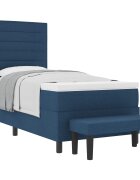 vidaXL Boxrugós ágy fejtámlával Kék 80 x 200 cm szövet