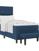 vidaXL Boxrugós ágy fejtámlával Kék 80 x 200 cm szövet