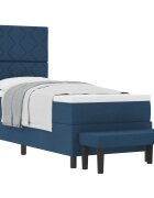 vidaXL Boxrugós ágy fejtámlával Kék 80 x 200 cm szövet
