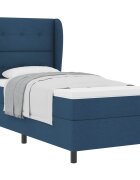 vidaXL Boxrugós ágy fejtámlával Kék 80 x 200 cm szövet