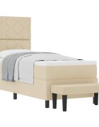 vidaXL Boxrugós ágy fejtámlával Krém 80 x 200 cm szövet
