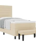 vidaXL Boxrugós ágy fejtámlával Krém 80 x 200 cm szövet