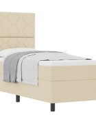 vidaXL Boxrugós ágy fejtámlával Krém 80 x 200 cm szövet