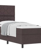 vidaXL Boxrugós ágy fejtámlával Sötét Barna 80 x 200 cm szövet