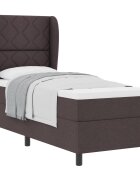 vidaXL Boxrugós ágy fejtámlával sötétbarna 80 x 200 cm szövet