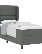 vidaXL Boxrugós ágy fejtámlával Sötétszürke 80 x 200 cm szövet