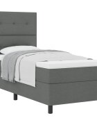 vidaXL Boxrugós ágy fejtámlával Sötétszürke 80 x 200 cm szövet