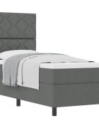 vidaXL Boxrugós ágy fejtámlával Sötétszürke 80 x 200 cm szövet