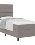 vidaXL Boxrugós ágy fejtámlával Tópszínű 80 x 200 cm szövet