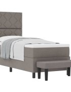 vidaXL Boxrugós ágy fejtámlával Tópszínű 80 x 200 cm szövet