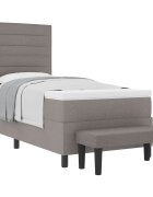 vidaXL Boxrugós ágy fejtámlával Tópszínű 80 x 200 cm szövet