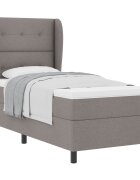 vidaXL Boxrugós ágy fejtámlával Tópszínű 80 x 200 cm szövet