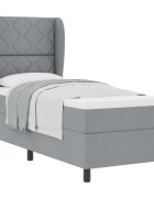 vidaXL Boxrugós ágy fejtámlával Világosszürke 80 x 200 cm szövet