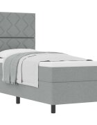 vidaXL Boxrugós ágy fejtámlával Világosszürke 80 x 200 cm szövet