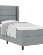 vidaXL Boxrugós ágy fejtámlával Világosszürke 80 x 200 cm szövet
