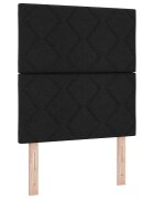 vidaXL Boxrugós ágy LED szalagokkal Fekete 80 x 200 cm szövet