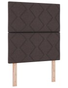 vidaXL Boxrugós ágy LED szalagokkal sötétbarna 80 x 200 cm szövet