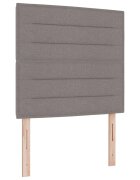 vidaXL Boxrugós ágy LED szalagokkal Tópszínű 80 x 200 cm szövet