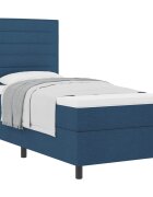 vidaXL Boxrugós ágy matracmal fejtámlával Kék 80 x 200 cm szövet