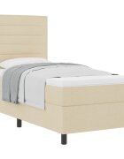 vidaXL Boxrugós ágy matracmal fejtámlával Krém 80 x 200 cm szövet