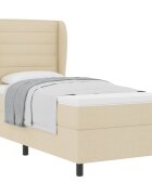 vidaXL Boxrugós ágy matracmal fejtámlával Krém 80 x 200 cm szövet