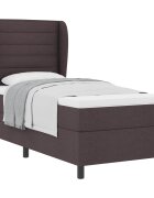 vidaXL Boxrugós ágy matracmal sötétbarna 80 x 200 cm szövet