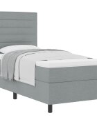 vidaXL Boxrugós ágy matracmal Világosszürke 80 x 200 cm szövet