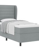 vidaXL Boxrugós ágy matracmal Világosszürke 80 x 200 cm szövet