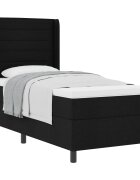 vidaXL Boxrugós ágy párnával fejtámlával Fekete 200 x 80 cm szövet