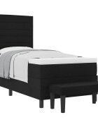vidaXL Boxrugós ágy párnával fejtámlával Fekete 80 x 200 cm szövet