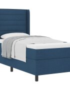 vidaXL Boxrugós ágy párnával fejtámlával Kék 200 x 80 cm szövet
