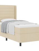 vidaXL Boxrugós ágy párnával fejtámlával Krém 200 x 80 cm szövet