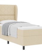 vidaXL Boxrugós ágy párnával fejtámlával Krém 80 x 200 cm szövet