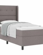 vidaXL Boxrugós ágy párnával fejtámlával Tópszínű 200 x 80 cm szövet