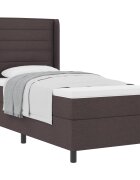 vidaXL Boxrugós ágy párnával Sötét Barna 200 x 80 cm szövet