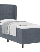 vidaXL Boxrugós ágy párnával Sötétszürke 200 x 80 cm Bársony