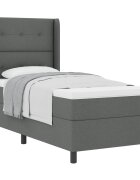 vidaXL Boxrugós ágy párnával Sötétszürke 200 x 80 cm szövet