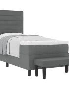 vidaXL Boxrugós ágy párnával Sötétszürke 80 x 200 cm szövet