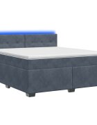 vidaXL Boxspring ágy matraccal és LED-del Sötétszürke 140 x 190 cm