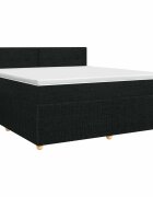 vidaXL Boxspring ágy matraccal fejtámlával Fekete 140 x 190 cm Szövet