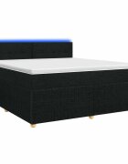 vidaXL Boxspring ágy matraccal fejtámlával Fekete 140 x 190 cm Szövet