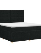 vidaXL Boxspring ágy matraccal fejtámlával Fekete 140 x 190 cm Szövet
