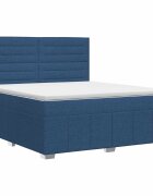 vidaXL Boxspring ágy matraccal fejtámlával Kék 140 x 200 cm Szövet
