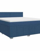 vidaXL Boxspring ágy matraccal fejtámlával Kék 140 x 200 cm Szövet